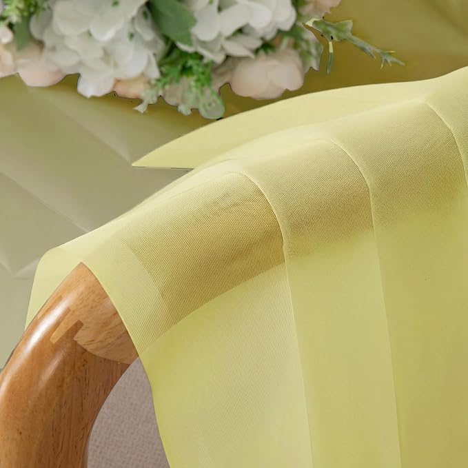 Lecloud Goose Yellow Sheer Curtains 78 Inches Long 2 Panels, Airy Light - Image 9