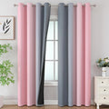 Estelar Textiler Pink and Grey Ombre Blackout Curtains 90 Inches Long 2 Panels by ESTELARTEXTILER