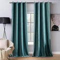 MIULEE 2 Panels Blackout Velvet Curtains Solid Soft Grommet Teal Curtain by MIULEE