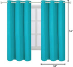 LEMOMO Turquoise/Teal Blackout Curtains/38 x 54 Inch/Set of Two Panels Grommet - Image 10