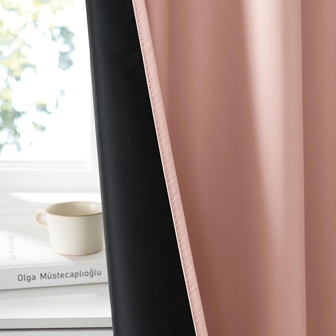 RYB HOME 100% Blackout Basement Curtains 24 inches Long, Heat & UV Blocking - Image 4