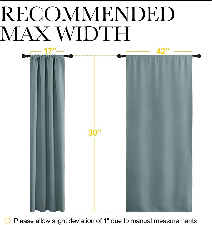 NICETOWN 2 Panels Blackout Curtains, Rod Pocket Thermal Insulated Drapes - Image 3