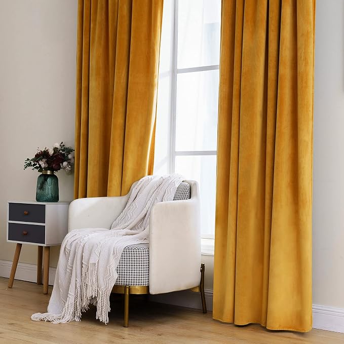 MIULEE Velvet Curtains 63 inch Length 2 Panels - Image 7