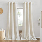 NICETOWN Boho-Chic Linen Curtains 84 inch Long 2 Panels Set, Grommet Thick by NICETOWN