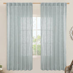 LAMIT Linen Blended Curtains for Bedroom, Faux Linen Textured Light Filtering by LAMIT