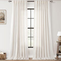 2 Panels Set Cream Linen Curtains 108 inches Long by Jolilight