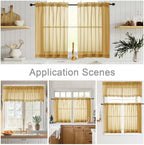 Cafe Curtains 36 Inch Length Tier 2 Pieces, Modern Soft Airy Sheer Kitchen - Image 7