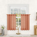 LAMIT Semi Sheer Linen Curtains 36 Inch Length 2 Panels, Light Filtering Panels by LAMIT