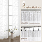 Chyhomenyc Extra Long White Sheer Curtains 108 Inch Length 2 Panels Set - Image 5