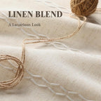 Boho Blackout Curtains 72 Inches Long Beige Linen Blend 2 Panels - Image 6