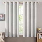 MIULEE Linen Textured Curtains for Bedroom Solid 100% Blackout Thermal by MIULEE