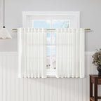 Ivory Kitchen Cafe Curtains 45 Inch Length 2 Panel Set Back Tab Rod Pocket Semi by Nanspring