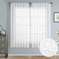 HOMEIDEAS White Sheer Curtains 52 X 63 Inches Length 2 Panels Embroidered Vine by HOMEIDEAS