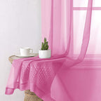Lecloud Hot Pink Sheer Curtains 78 Inches Long 2 Panels, Rod Pockets Solid - Image 6