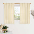 LAMIT Beige Linen Curtains for Small Windows, 45 Inches Long 2 Panels Light by LAMIT