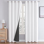 ChrisDowa White 100% Blackout Curtains 108 inch Long by ChrisDowa