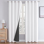 ChrisDowa White 100% Blackout Curtains 102 inch Long by ChrisDowa