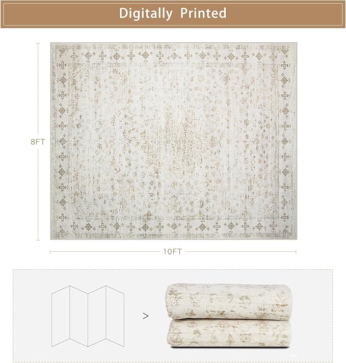 Washable Rugs 8x10 Area Rugs for Living Room, Rugs for Bedroom, Large Carpets - Image 2