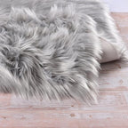 ORINOVA Light Gray Washable Fuzzy Fur Runner Rugs - Image 3
