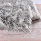 ORINOVA Light Grey Furry Washable Area Rugs - Image 3