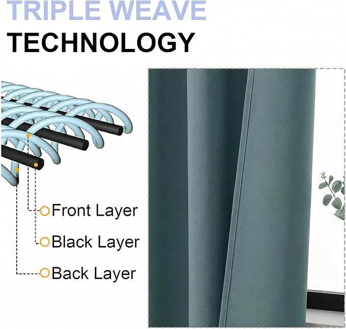 Simplebrand Dark Green Blackout Curtains - Image 5