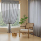 Grey Sheer Curtains for Windows 108 inches Long 2 Panels Set, Soft Airy - Image 8