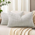 decorUhome Light Grey Chenille Throw Pillow Covers 12x20 Set of 2 Textured Soft by decorUhome