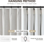 Joydeco Pinch Pleated Linen Curtains Darkening Drapes - Image 3