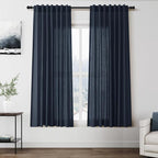 Vintage Blue Curtains 63 Inches Long 2 Panel Sets by Nanspring