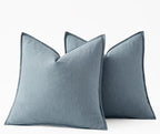 MIULEE Decorative Linen Euro Sham Pillow Covers 28x28 Inch Blue Grey Boho - Image 6