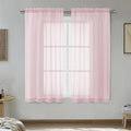 OVZME Blush Pink Sheer Curtains 45 Inches Long 2 Panels by OVZME