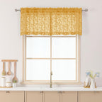 Chyhomenyc Gold Sheer Valances for Windows 18 Inch Length 2 Pcs, Light by Chyhomenyc