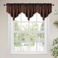 Molaxhome Swag Curtain 51 inch Length Rod Pocket Scalloped Curtain Valance by Molaxhome