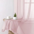Lecloud Blush Pink Sheer Curtains 78 Inches Long 2 Panels, Modern Airy Voile - Image 4