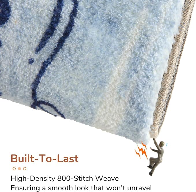 OPPODREAM Nautical Soft Area Rugs 5x7, Washable Blue Rug - Image 5