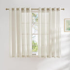 NICETOWN Linen Sheer Kids Room Curtains 63 inches Long, Grommet Linen Blend by NICETOWN