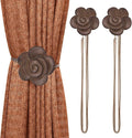 Lewondr Magnetic Curtain Tieback, Vintage Curtain Holdback, Resin Flower by Lewondr
