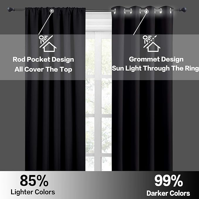 RYB HOME Short Blackout Curtains - Image 6