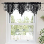 Molaxhome Swag Curtain 51 inch Length Rod Pocket Scalloped Curtain Valance by Molaxhome
