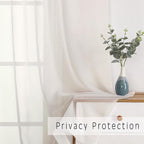 OVZME 2 Pack Ivory Sheer Curtain Panels - Image 4