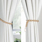 2 Pieces Wood Bead Curtain Tieback Boho Curtain Tiebacks Curtain Holdbacks - Image 2