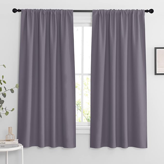 RYB HOME Blackout Curtains for Bedroom Living Room 63 inches Long, Thermal by RYBHOME