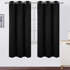 LEMOMO Black Thermal Blackout Curtains/42 x 72 Inch/Set of 2 Panels Room by Lemomo