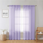 Lecloud Lavender Sheer Curtains 78 Inches Long 2 Panels Set, Light Filtering by Lecloud