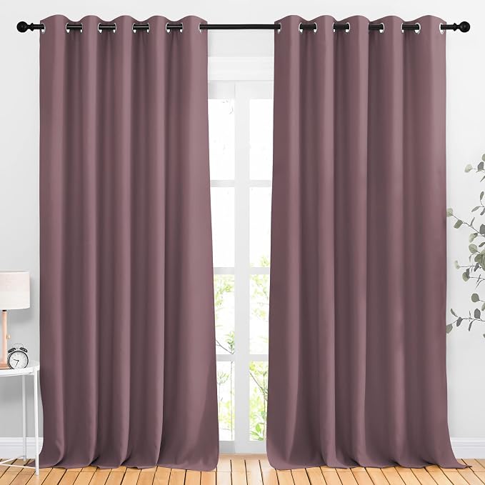 NICETOWN Blackout 102 inch Long Curtains, Thermal Insulated Grommet Light by NICETOWN