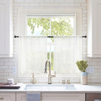 MIULEE 2 Panels Kitchen Tiers Half Window Sheer Curtains Rod Pocket Voile Drapes by MIULEE