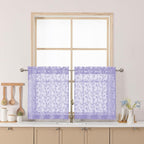 Chyhomenyc Light Purple Sheer Curtains 24 Inch Length, Light Filtering Leaf by Chyhomenyc