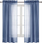 DWCN Sheer Curtains Semi Transparent Voile Rod Pocket Curtains - Image 9