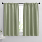 RYB HOME Room Darkening Kitchen Curtains 45 inch Length, Durable Privacy Window by RYBHOME