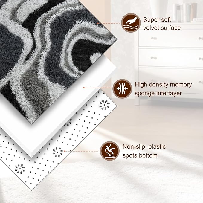TWINNIS Super Soft Shaggy Rugs Fluffy Carpets, 4x5.9 Feet, Indoor Modern Plush - Image 2